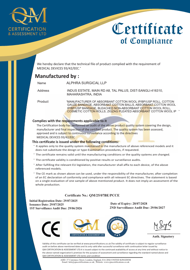 CE Certificate of Compliance for Medical Devices by CertAss