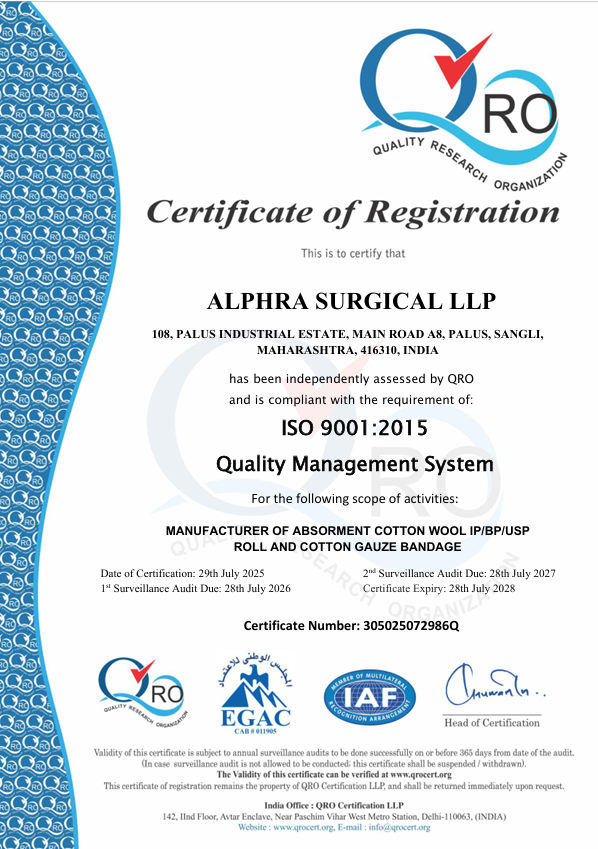 ISO 9001:2015 Quality Management System Certificate by QRO